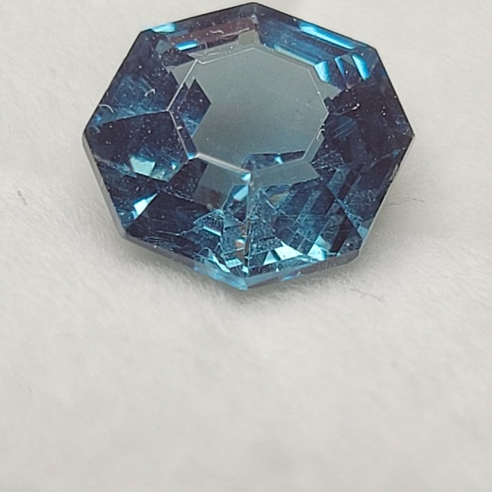 Extremely Rare 3.30 Ct Natural Gahnite Octagon Cut & Certificate - Picture 2 of 6